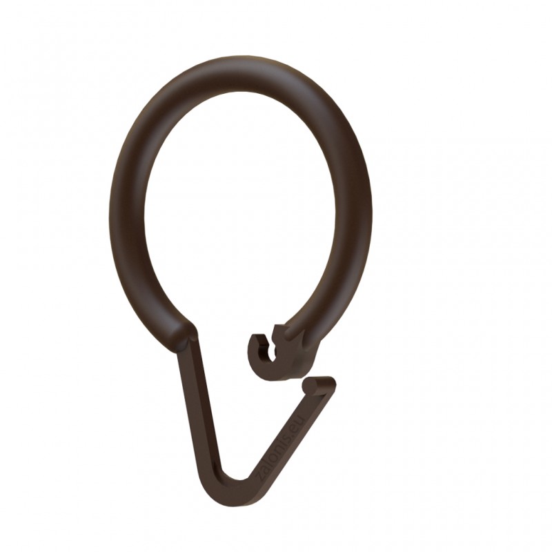 SHOWER CURTAIN RING PLASTIC DARK BROWN
